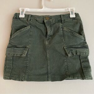 Maje pinstripe green cargo pocket mini skirt